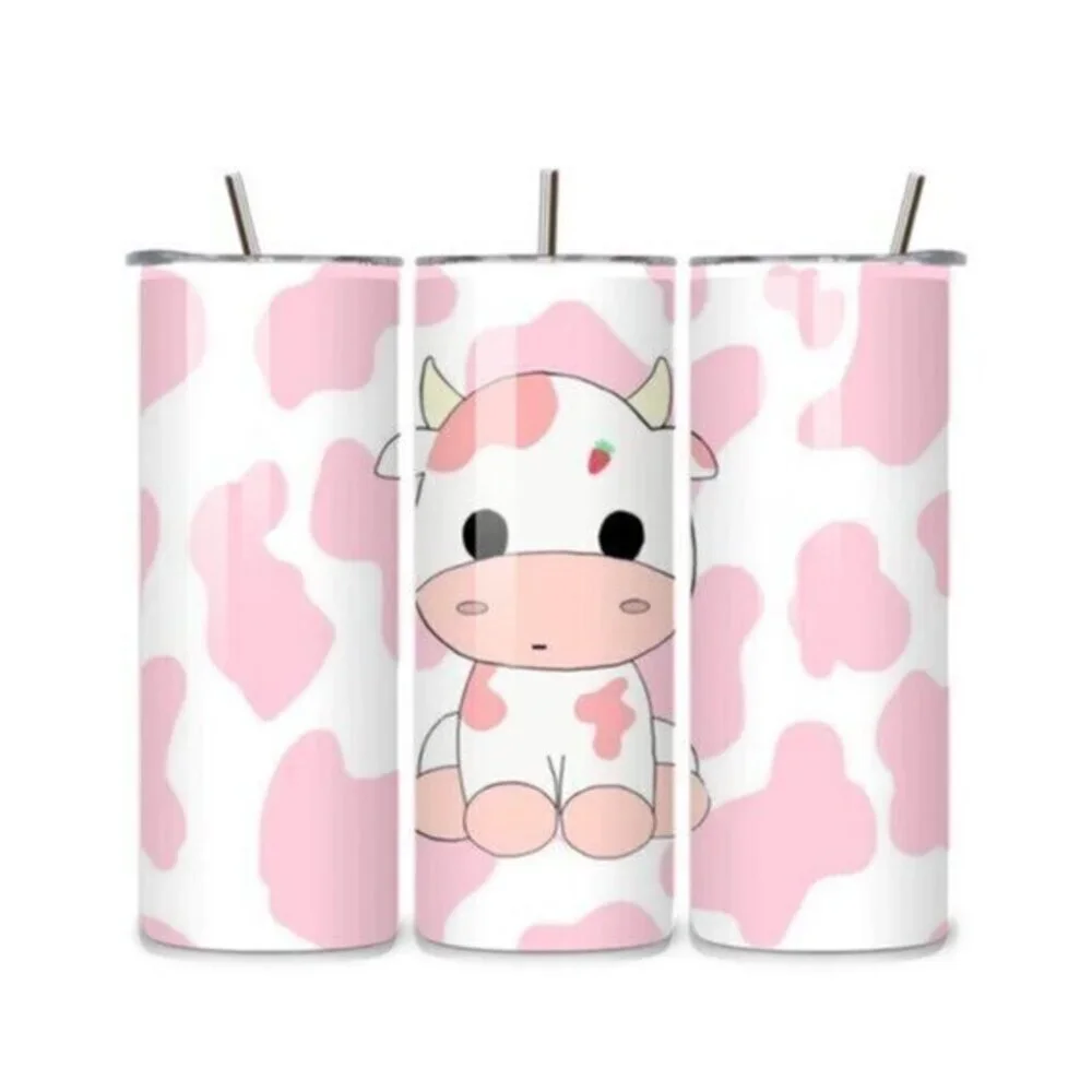Strawberry Cow Pink 20oz Stainless Steel Tumbler
